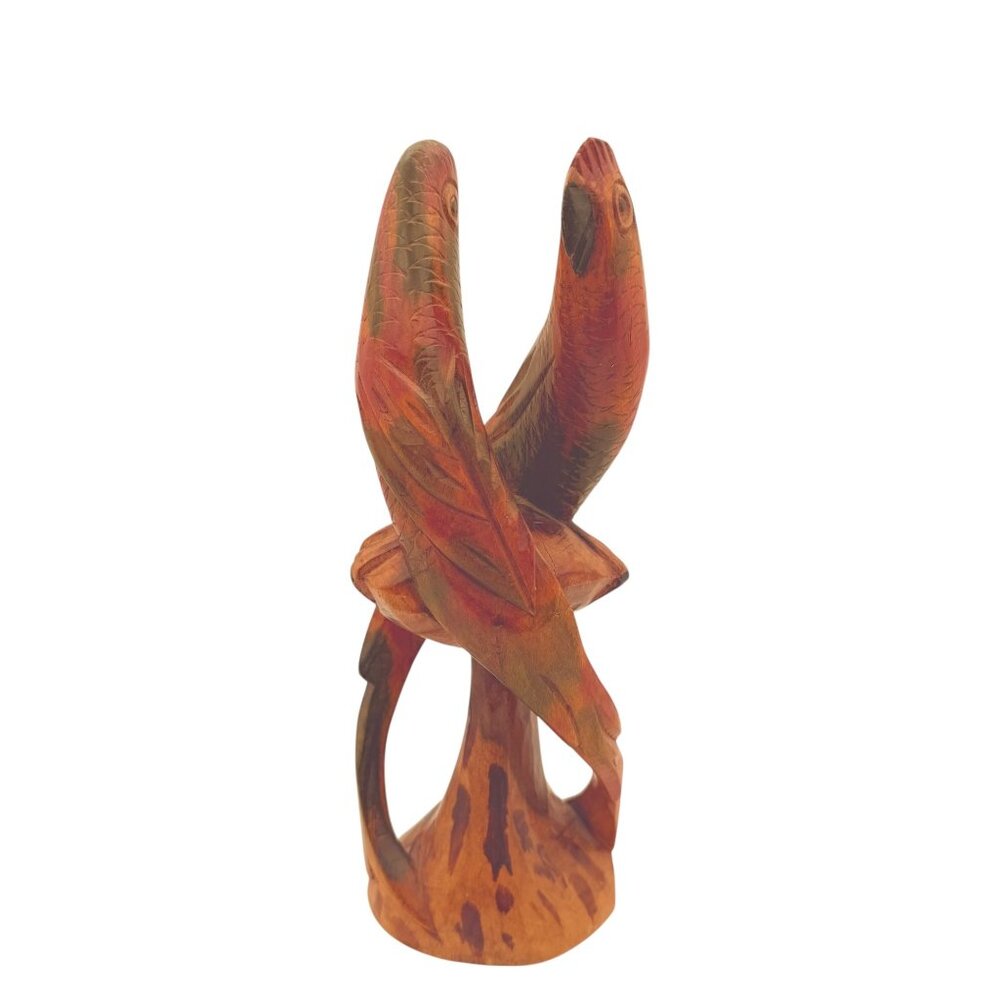 Hand-Carved Wooden Parrot Sculpture Figurine From Jamaica 2016
